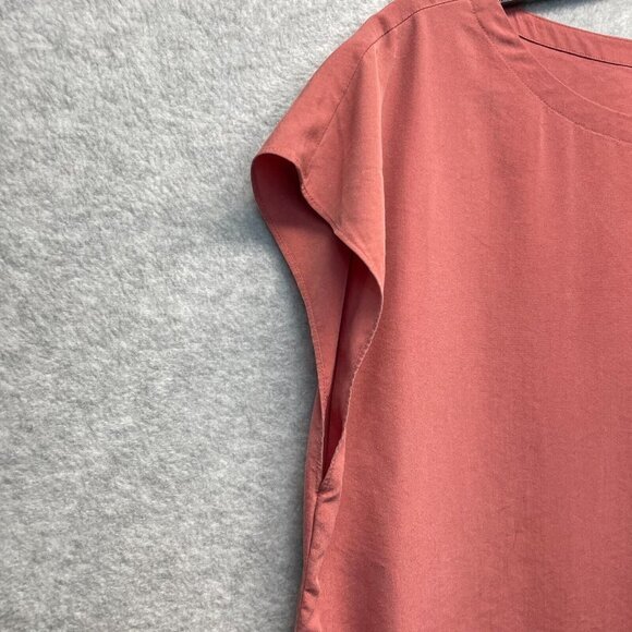 Eileen Fisher Shift Dress Womens Medium Rose Pink Tencel Sleeveless Midi Light - Picture 4 of 14